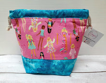 Load image into Gallery viewer, Draw String Project Bag Medium - Blue Barbie