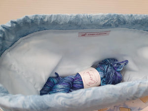 Draw String Project Bag Large - Baby Blue Grogu