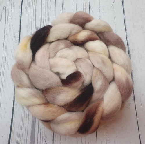 Hand Painted Roving Merino/Corriedale-Spiced Chai