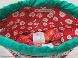 Draw String Project Bag Large -Green Harry Potter